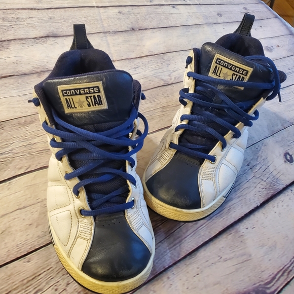 CONVERSE CHUCK TAYLOR ALL STAR  MEN'S UPPER LEATHER BLUE/WHITE SIZE 10.5 - Picture 14 of 14